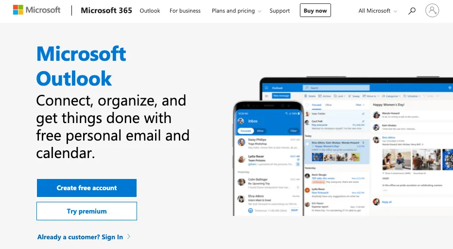 Ứng dụng lịch Microsoft Outlook