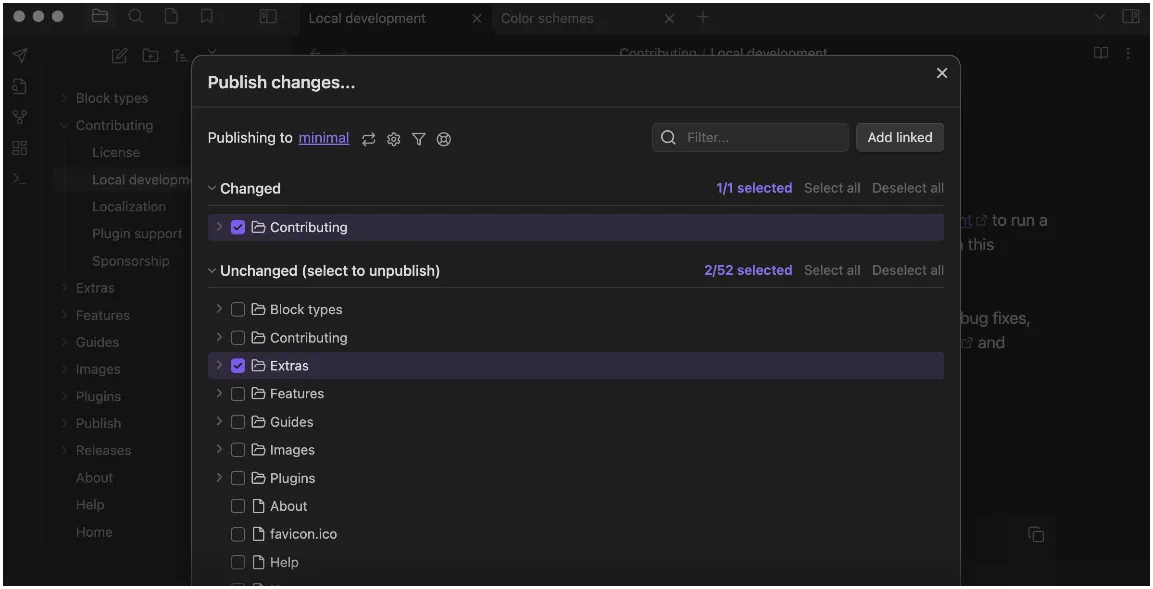 Rozmanité možnosti publikování prostřednictvím Obsidian