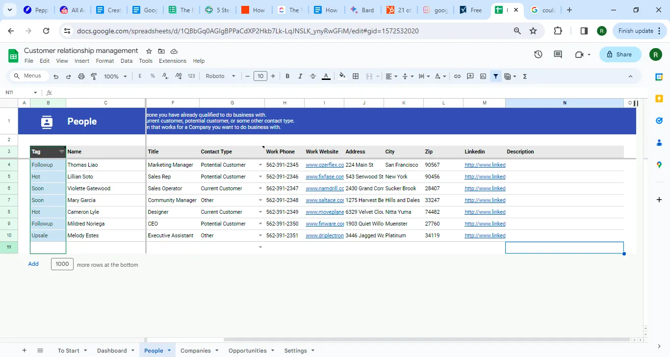 Mẫu CRM cơ bản