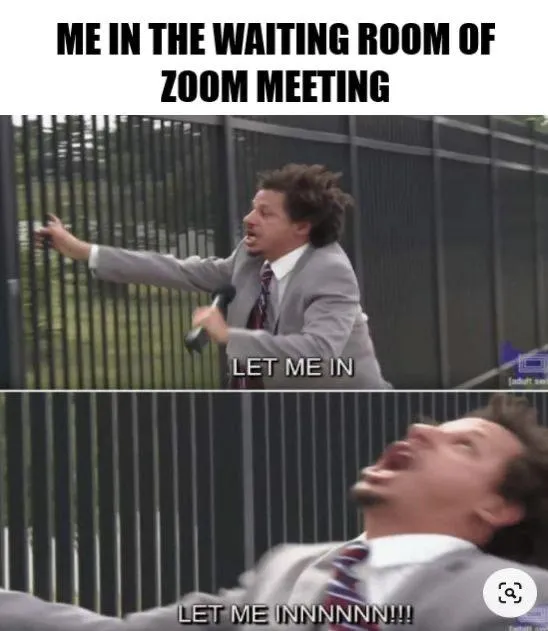 Meme „Stále v čekárně Zoomu“