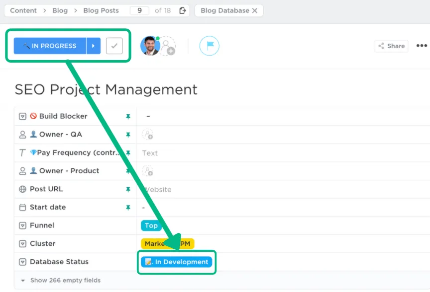 Automazione dello stato di ClickUp