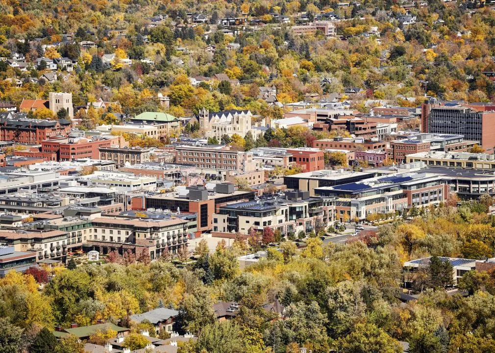 Vue aérienne de Boulder City en automne