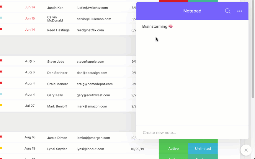 Ajouter des notes dans ClickUp