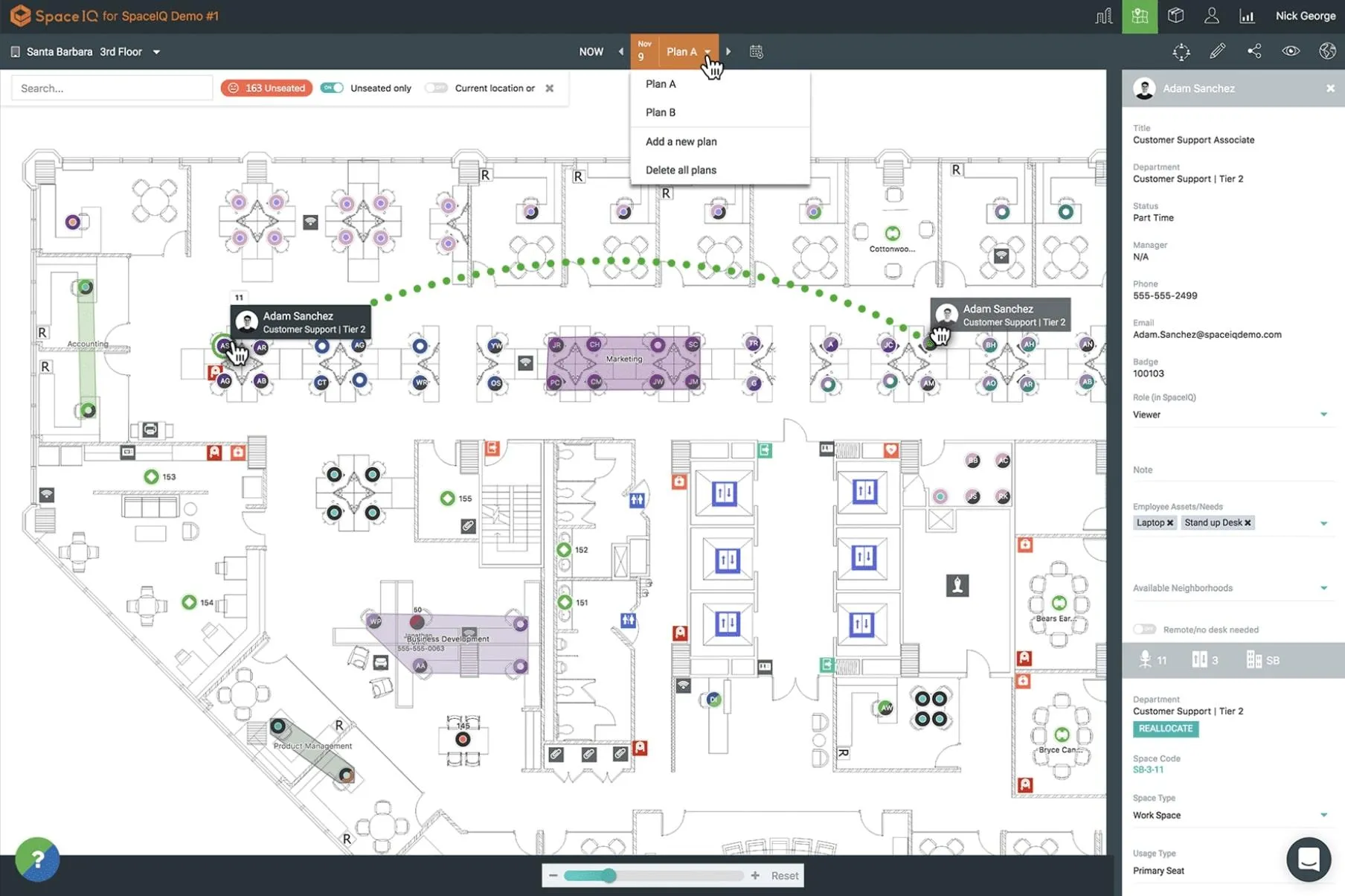 Software de planejamento de espaço: editor de plantas baixas de escritórios da SpaceIQ