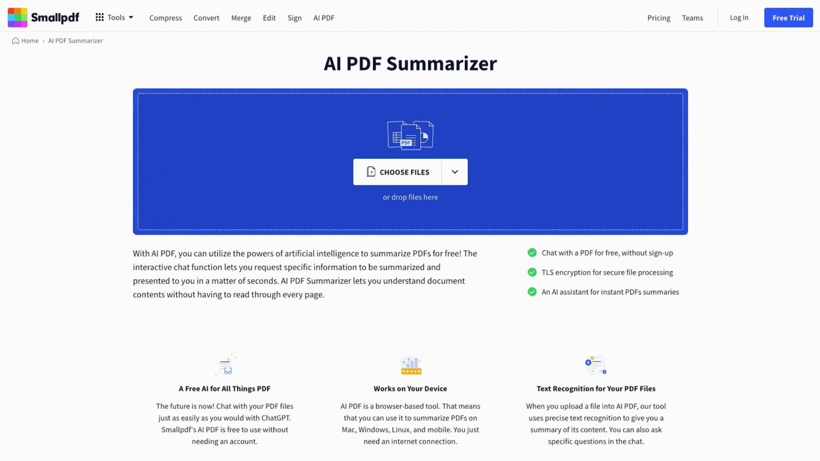 SmallPDF : analyseur PDF basé sur l'IA