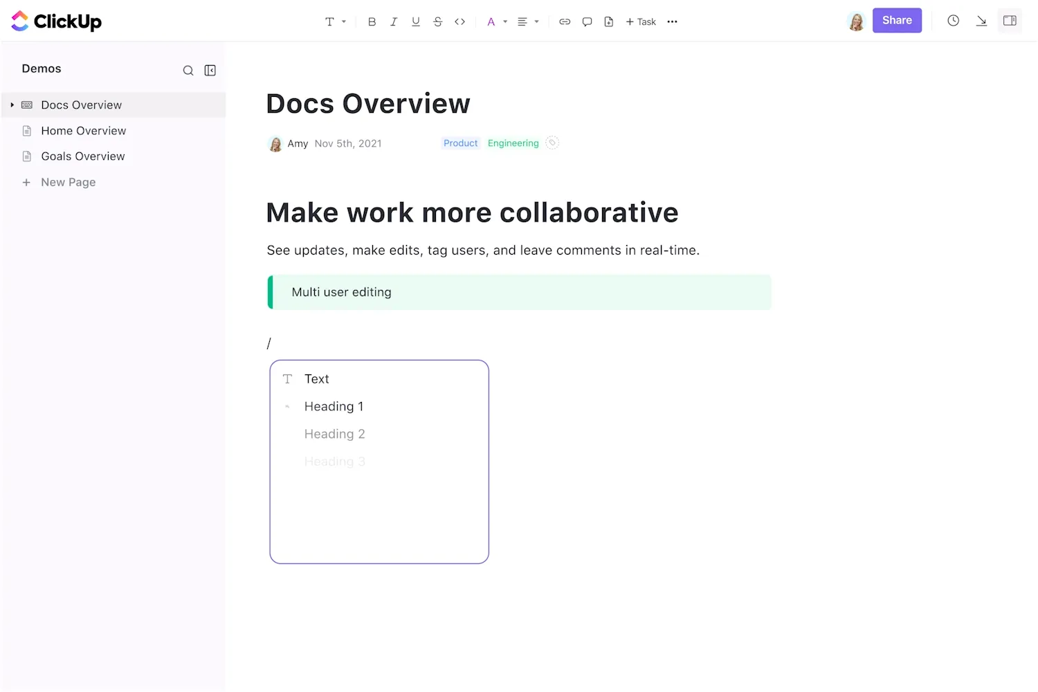 ClickUp Docs KI-Berichtsgenerator