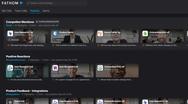 Fathom Dashboard: KI-Generator für Meeting-Protokolle