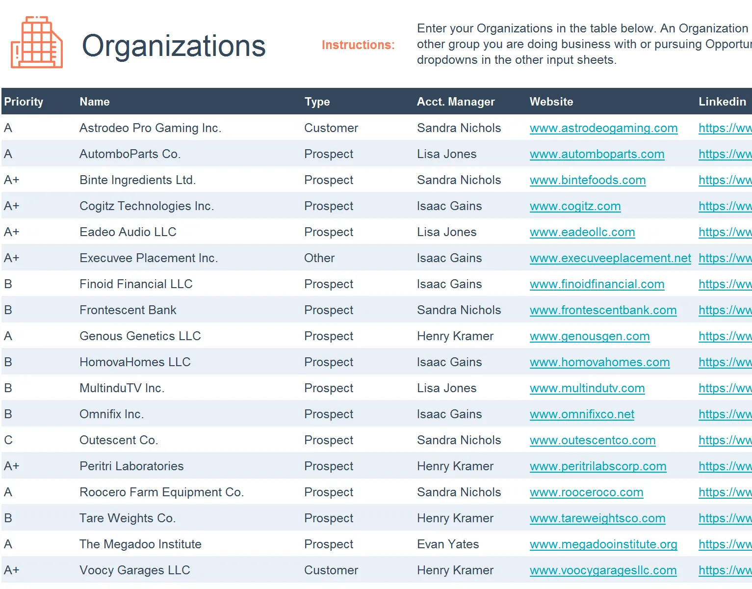 Modello Mini CRM Tool di HubSpot