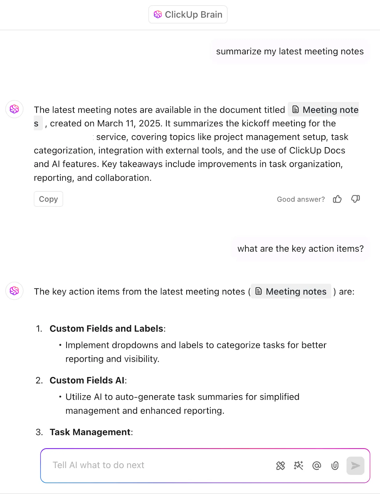 ClickUp Brain: مقارنة بين NotebookLM و OneNote