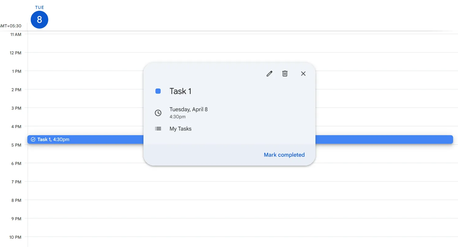 Klicken Sie auf die Aufgabe, die Sie bearbeiten möchten: So richten Sie Erinnerungen in Google Kalender ein