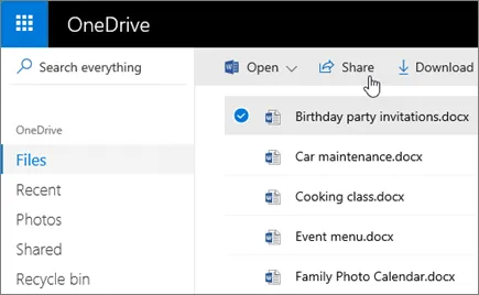 Microsoft OneDrive-Dashboard