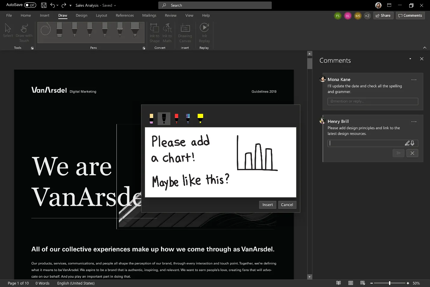 Microsoft lavagna online Intuitive ink