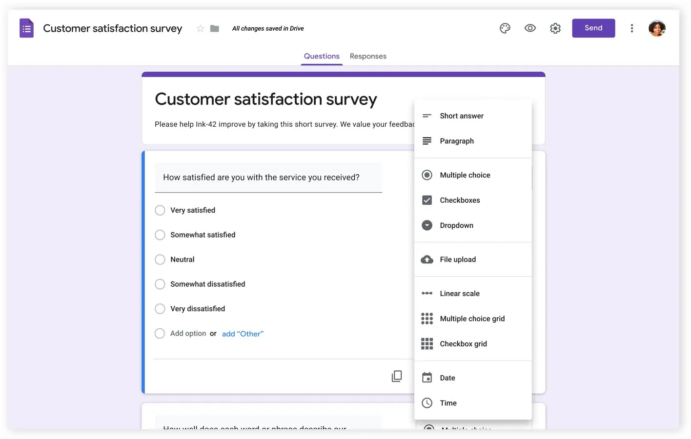 Google Forms vs. Microsoft Forms: Hình ảnh bảng điều khiển của Google Forms