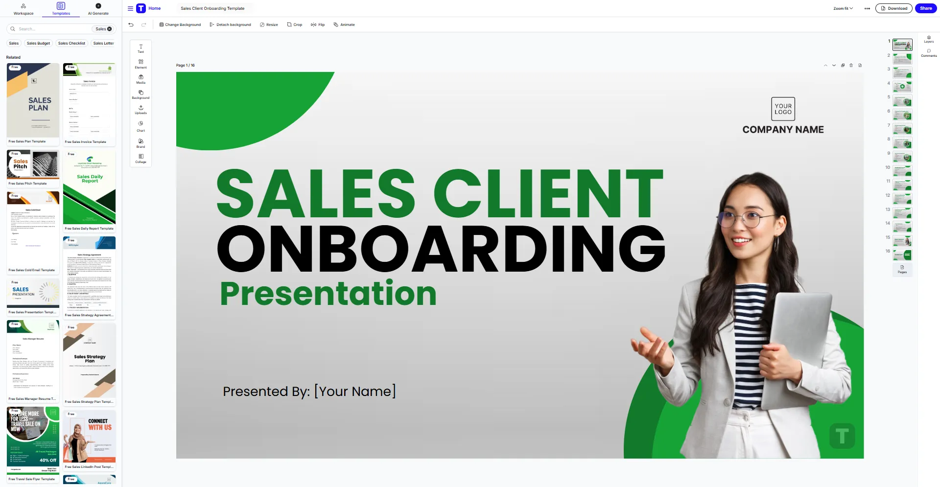 Sjabloon voor presentatie voor onboarding van verkoopklanten door Template.Net: Sjabloon voor onboarding van klanten