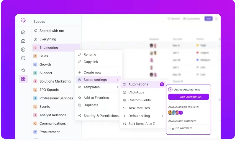 Automatizaciones de ClickUp