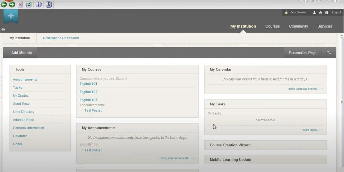 Page « Mon établissement » du navigateur LockDown Browser