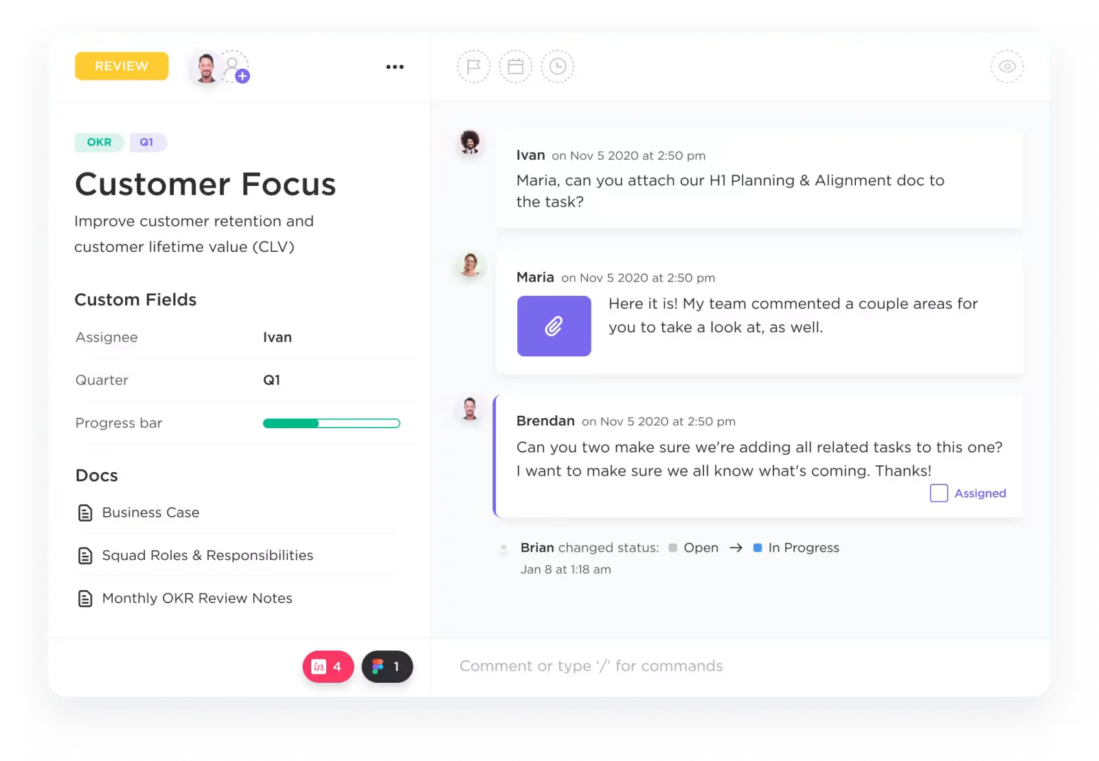 ClickUp távoli csapatok projektmenedzsment szoftvere