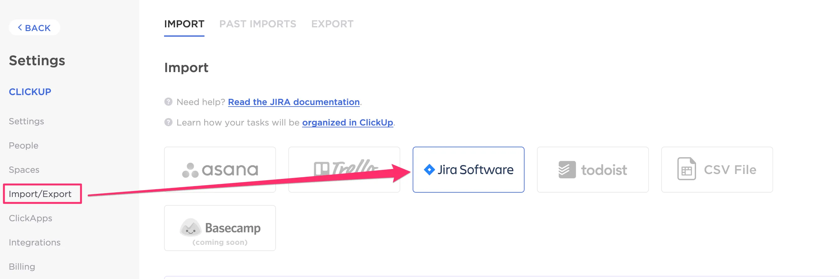 Jira-Dateien in ClickUp importieren