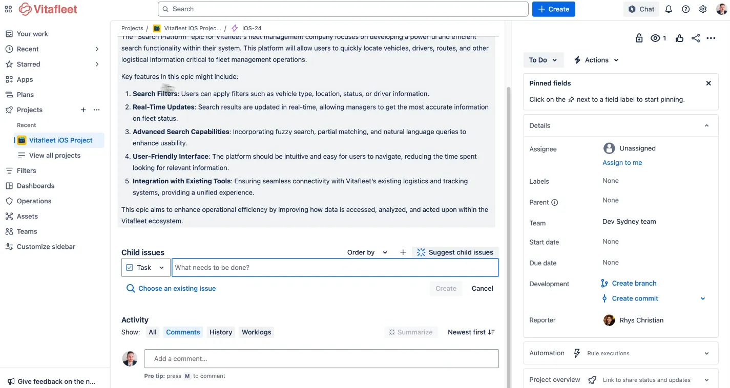 Jira- เครื่องมือ AI สำหรับการจัดการทีม