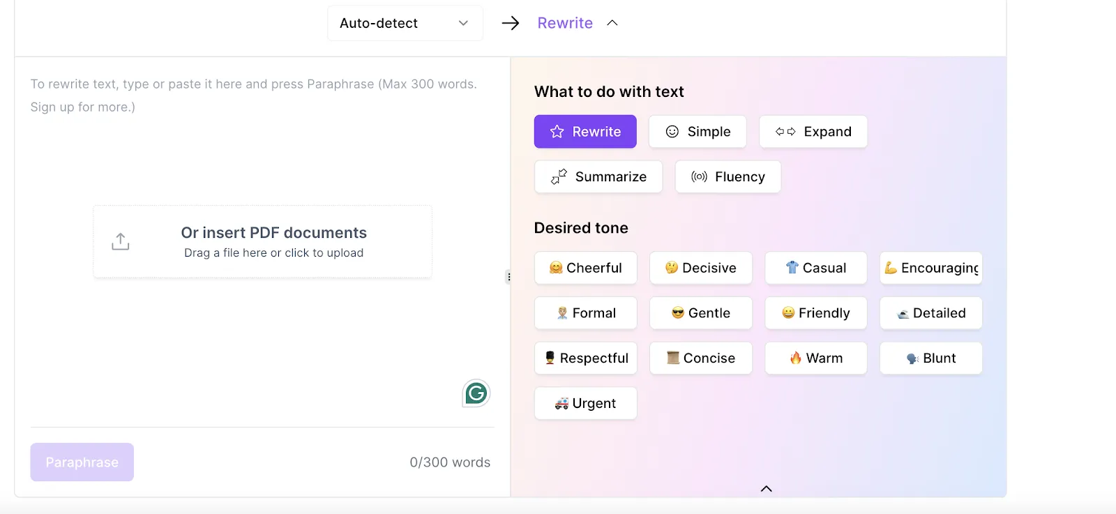 Reescritor de tom Textcortex AI