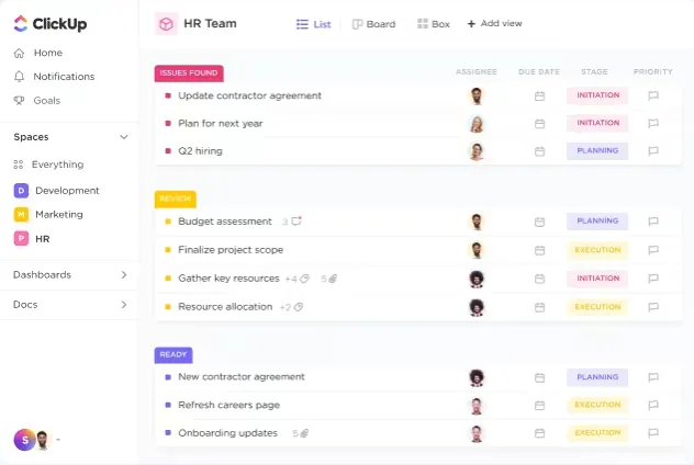 ClickUpのワークフロー管理機能