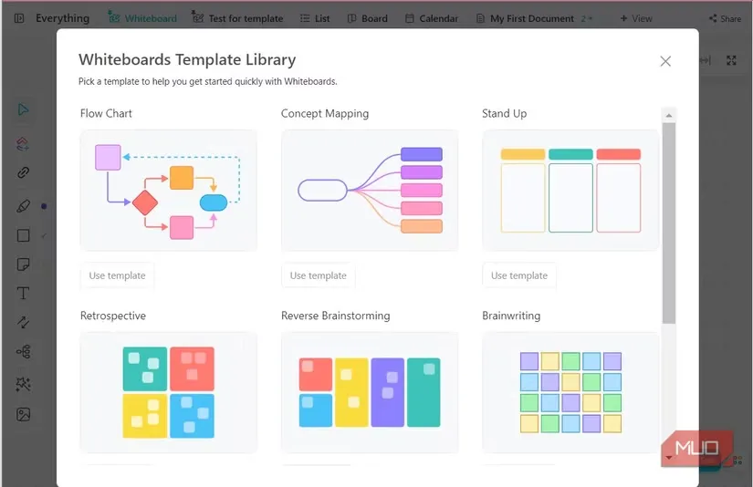Modèles de tableau blanc ClickUp