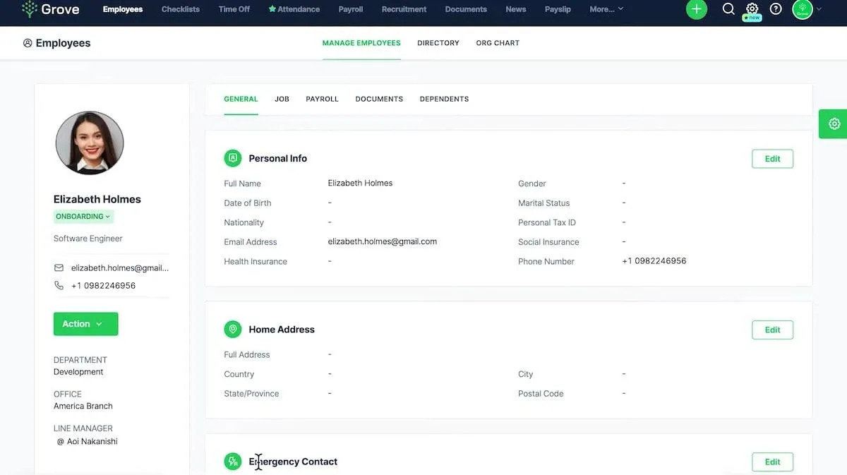 Phần mềm onboarding: GroveHR