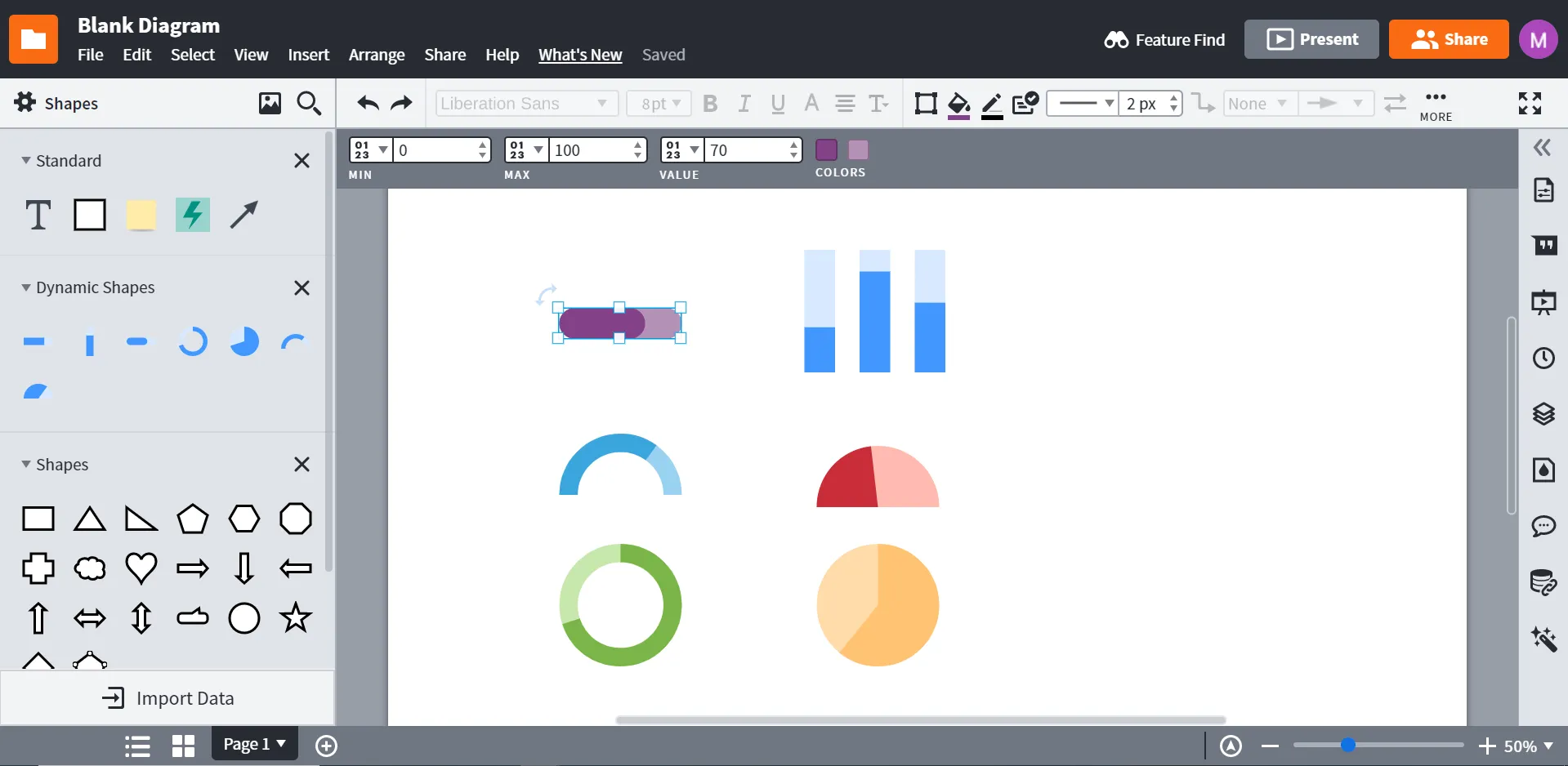 Herramientas de diseño de bases de datos: captura de pantalla de la vista del editor de Lucidchart.