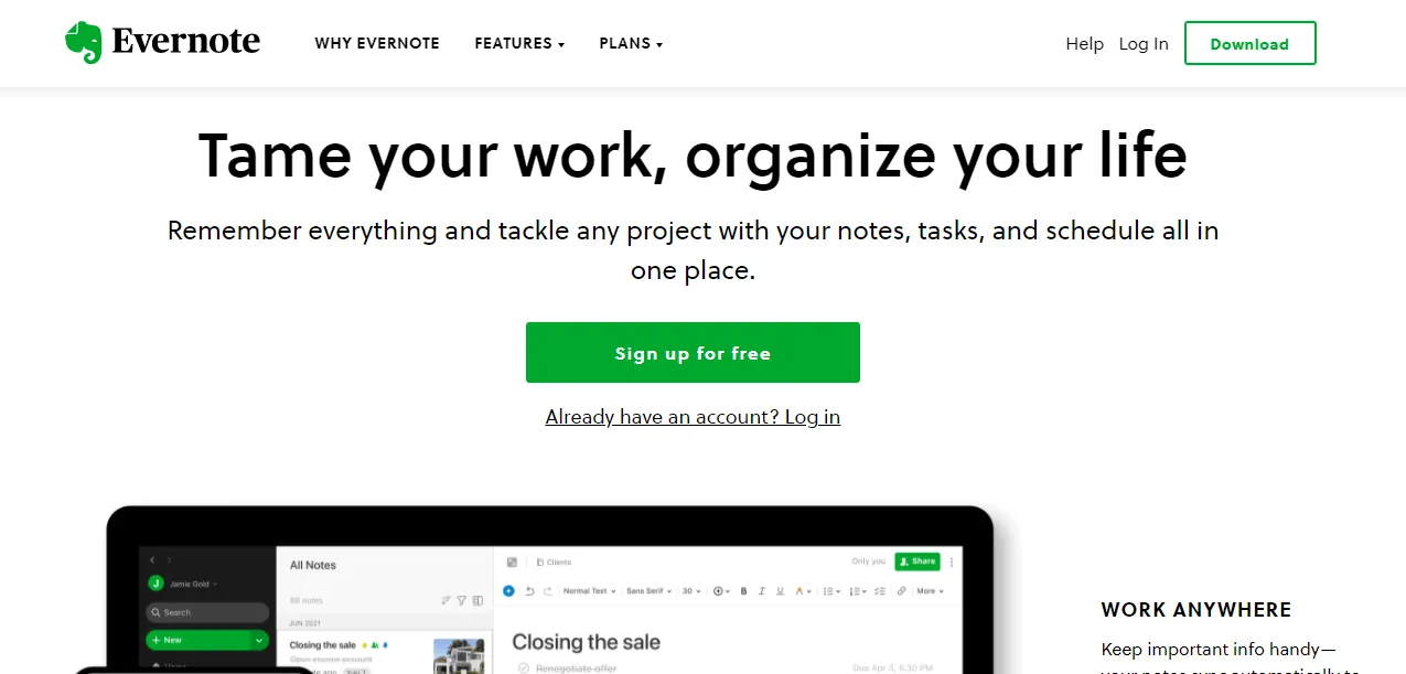 Trang chủ Evernote