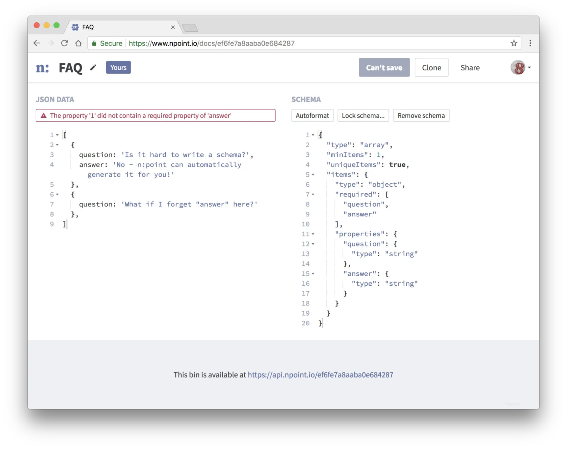 Npoint.io: JSON verileri için AI oluşturucu
