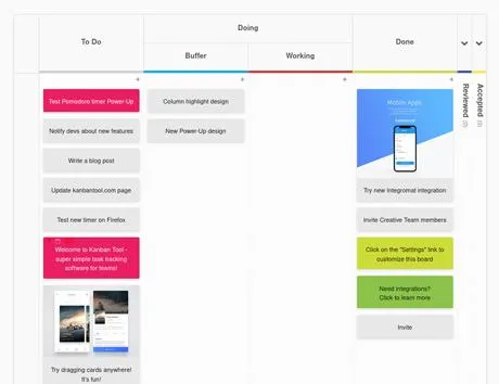 Kanban-Tool Produkt Beispiel für ein Kanban-Board