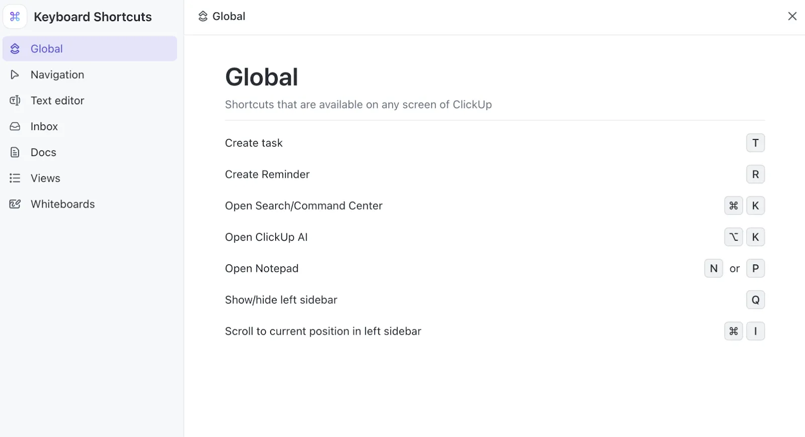 Die Tastenkürzel und Tastatur-Verknüpfungen von ClickUp optimieren Ihren Workflow.