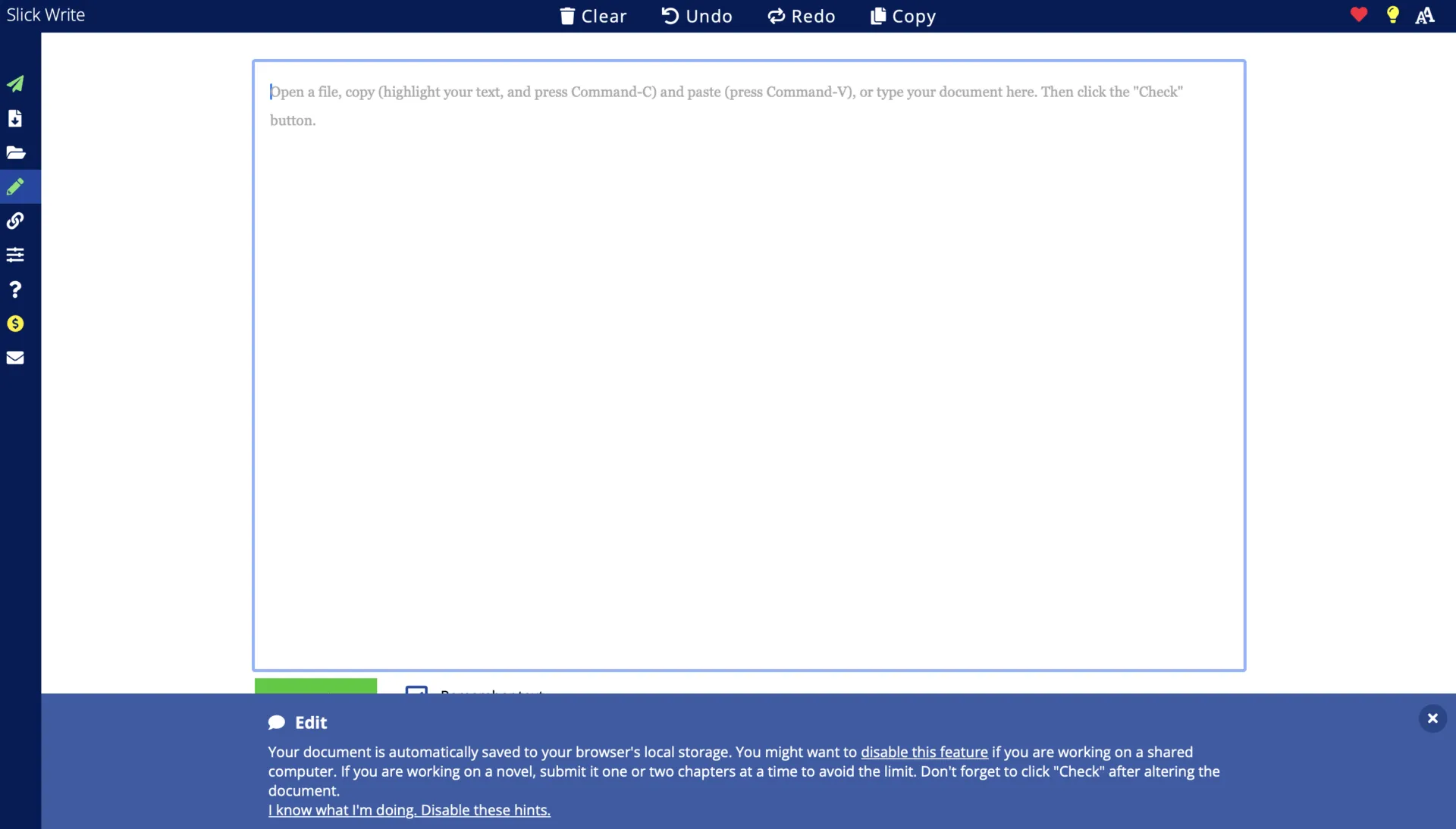 Slick Write textredigerare