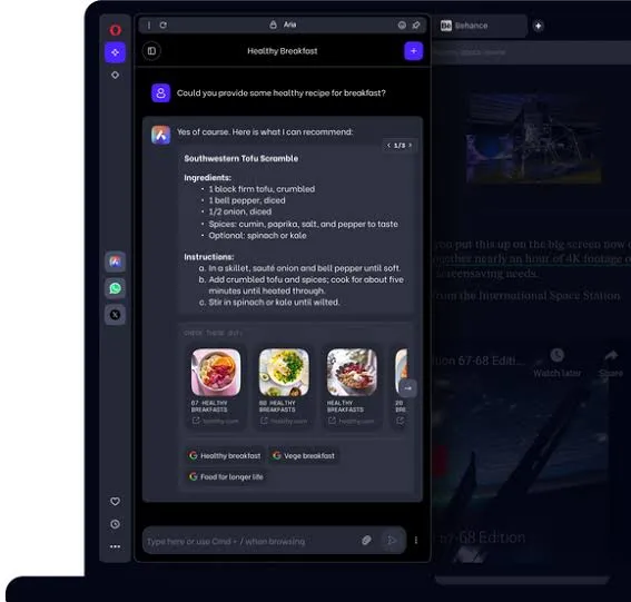 Opera: Ladda ner webbläsaren och sammanfatta webbplatser