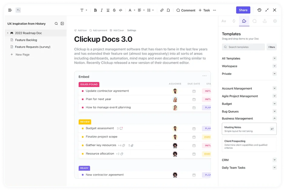 Documentazione di ClickUp: Come misurare la quota di voce