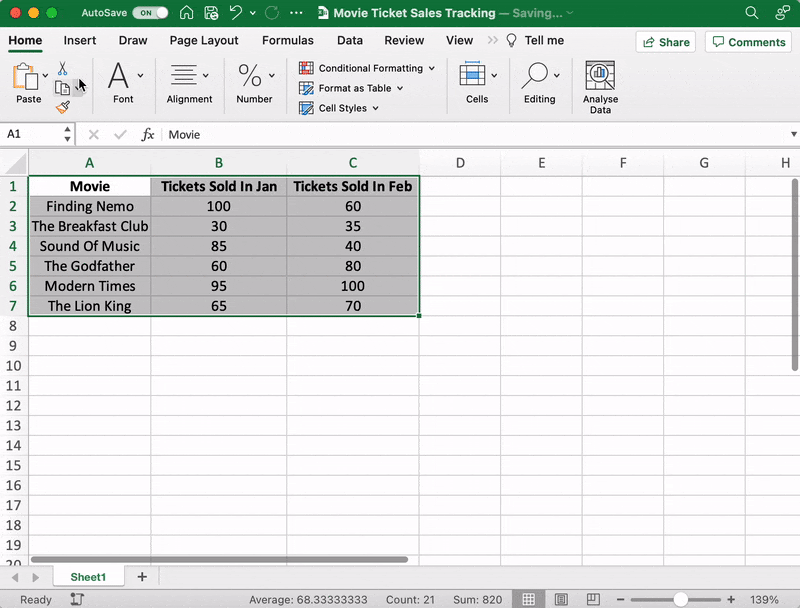 Trình bày dữ liệu dưới dạng biểu đồ đường trong Excel
