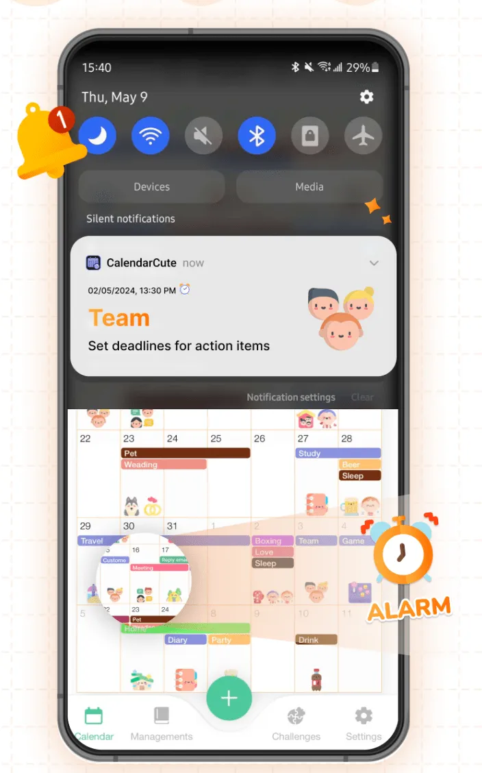 Cute Calendar Schedule Planner (Tốt nhất cho kế hoạch hàng ngày được mã hóa bằng màu sắc)