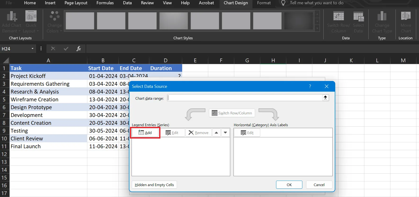 Mở cửa sổ Chỉnh sửa chuỗi trong Excel