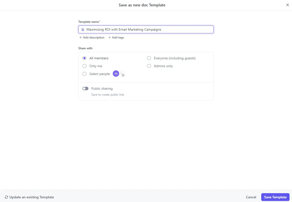 Transformez vos briefs de contenu en modèles réutilisables avec ClickUp.