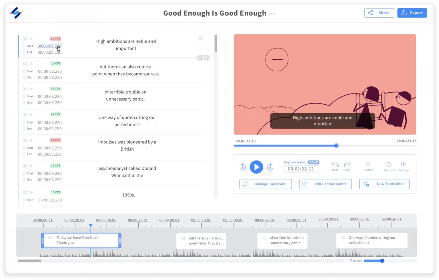 Happy Scribe Dashboard