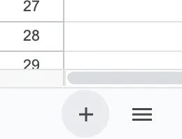 Cliquez sur l'icône « + » pour ajouter une nouvelle feuille dans Google Sheets.
Feuille de calcul CRM