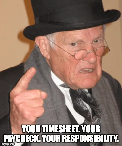 Responsable de enviar memes sobre hojas de horas