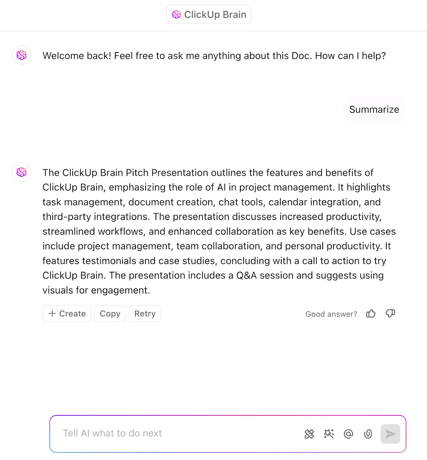 ClickUp Brain