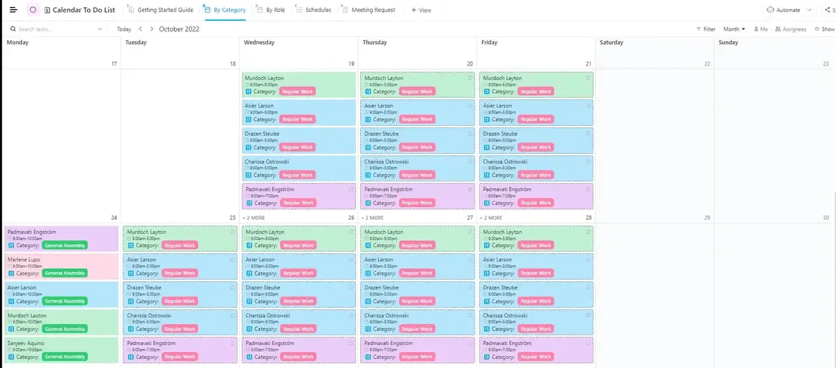 Il modello di calendario con elenco delle attività da fare di ClickUp è progettato per aiutarti a organizzare le tue attività e i tuoi eventi in un unico posto.