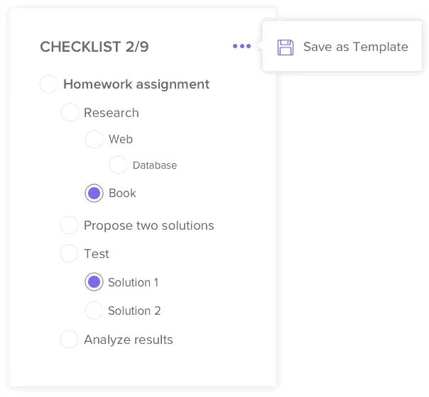 Modelli di liste di controllo ClickUp