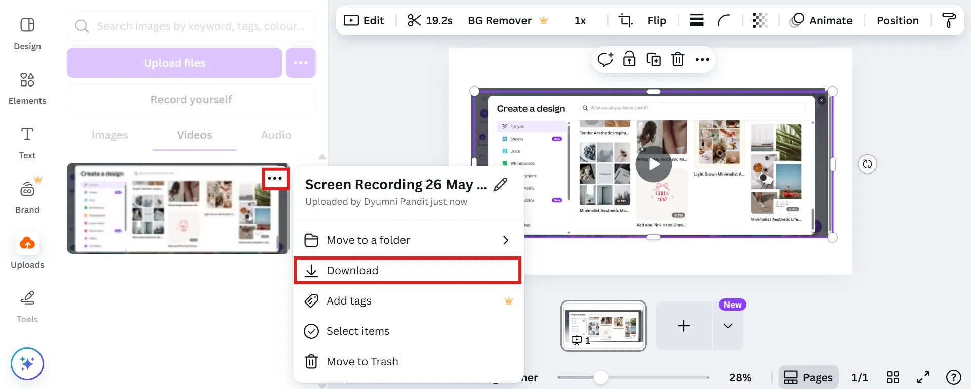 Télécharger l'enregistrement d'écran dans Canva : Comment enregistrer votre écran sur Canva