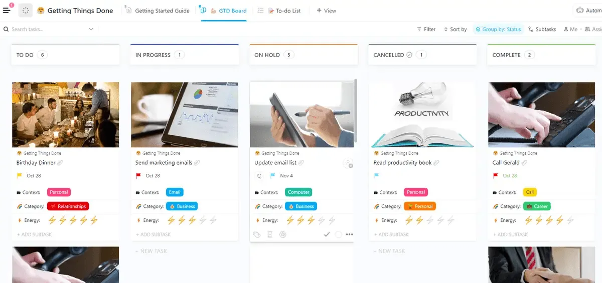 Vorlage „Getting Things Done“ (einfache Liste)