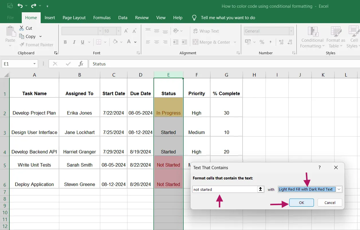 Celle codificate di colore in Excel