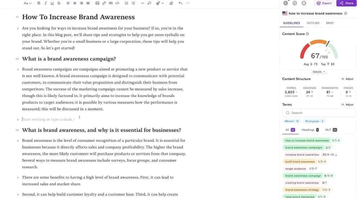 AI-eszközök a marketinghez: SurferSEO