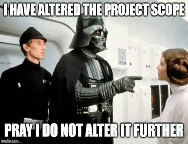 A projekt hatókörének megváltozása mém